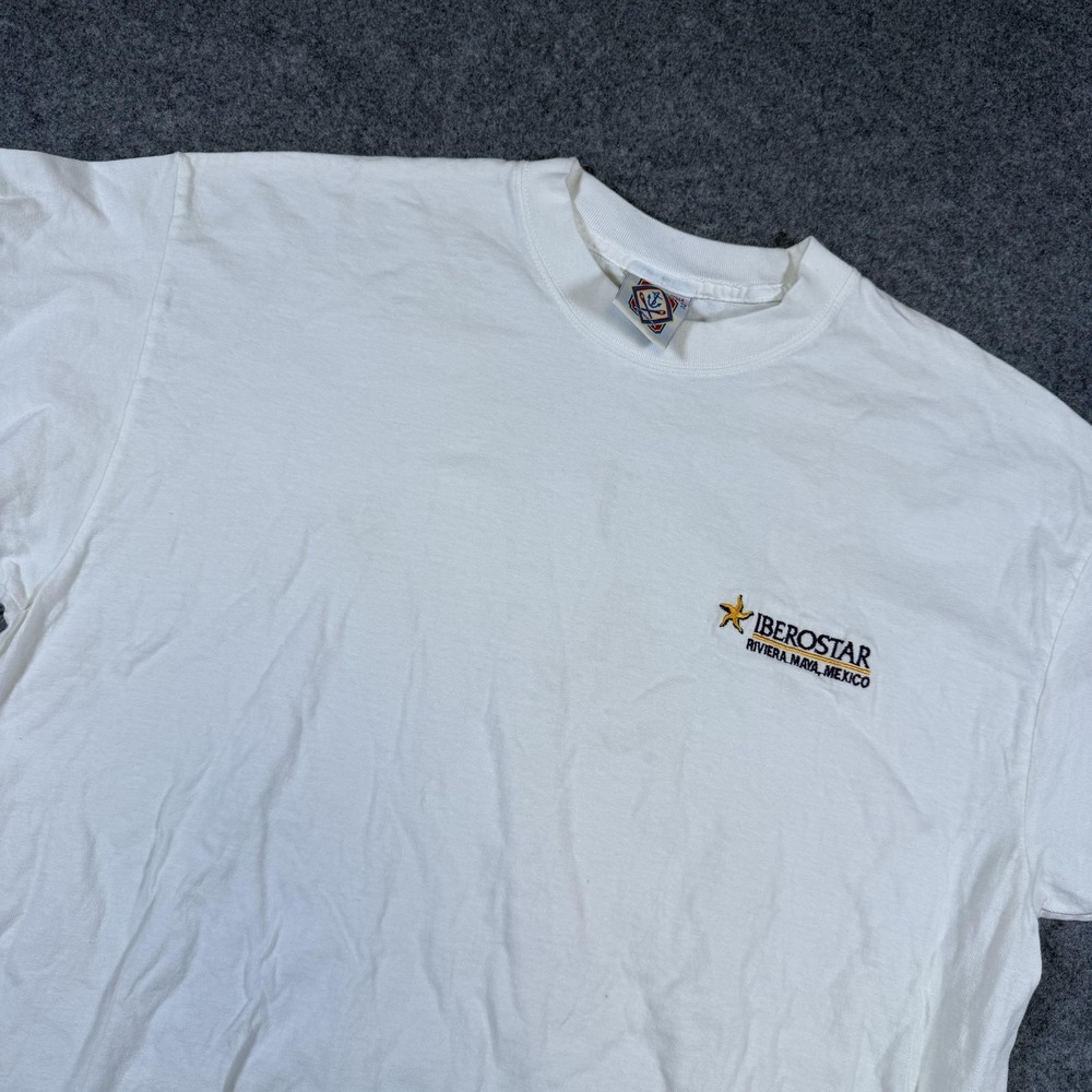 Yachtclub Shirt Mens XL White Iberostar Riviera Maya Mexico Embroidered Tee
